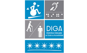 Geriatricarea señales accesibles Implaser Fundación Shangri-La