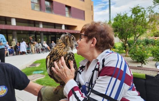 Geriatricarea- Terapia con aves rapaces para la estimulación física, emocional y cognitiva de las personas mayores