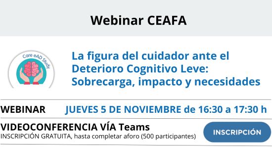 Un webinar analiza la figura del cuidador de personas con Deterioro Cognitivo Leve - Geriatricarea